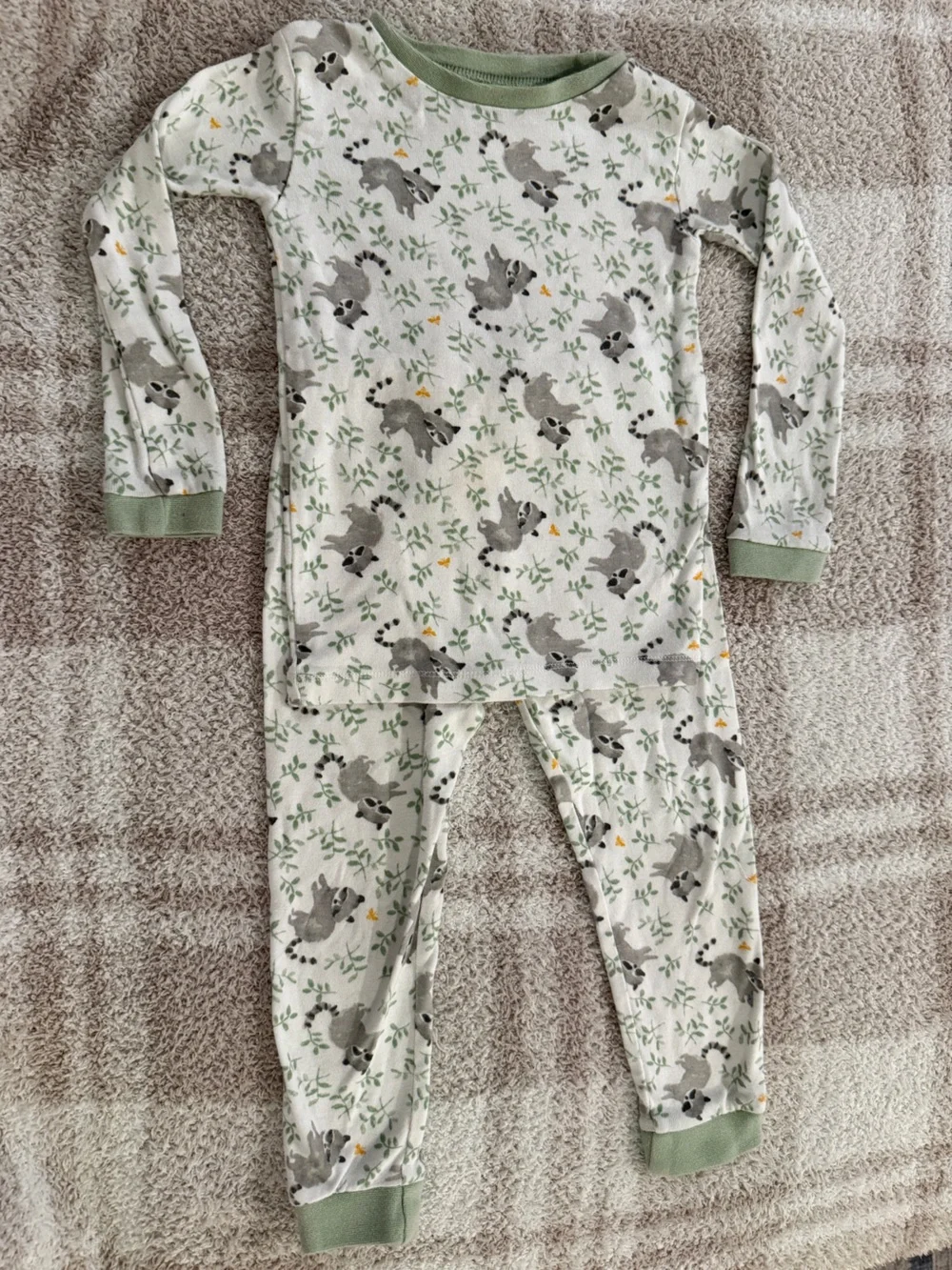 Burt's Bees Raccoon Pajama Set - Picture 1 of 3